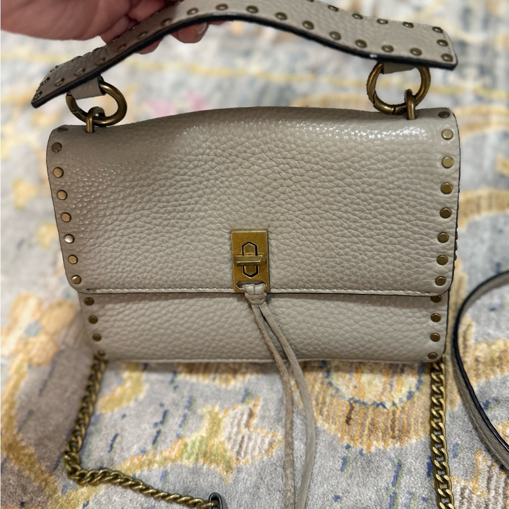 Rebecca Minkoff light gray rare  Gold Crossbody Bag or clutch